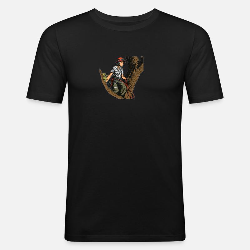 Baumpfleger Baumkletterer Arborist Baumklettern - Männer Slim Fit T-Shirt - Schwarz