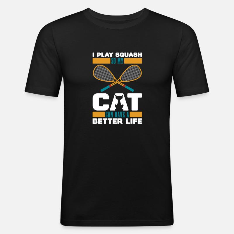 Chat de courge - T-shirt près du corps Homme - noir