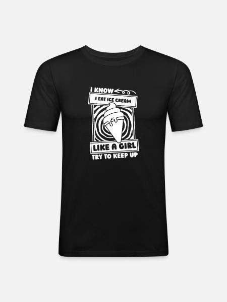 Eiscreme Mädchen - Männer Slim Fit T-Shirt - Schwarz