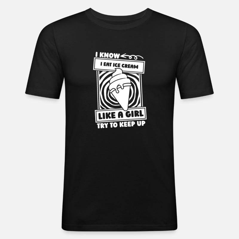 Eiscreme Mädchen - Männer Slim Fit T-Shirt - Schwarz