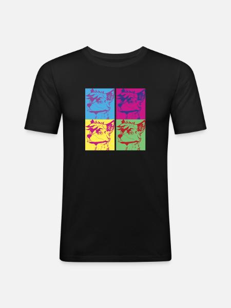 Furry Fandom Fursuits Pop Art - T-shirt près du corps Homme - noir