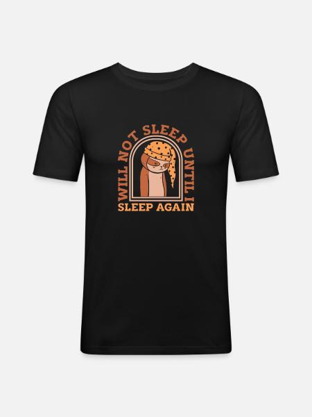 Sloth Funny Sloth Baseball - Men's Slim Fit T-Shirt - black