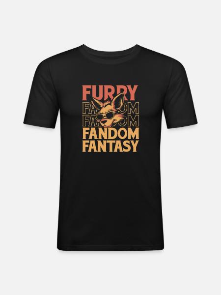 Furry Fandom Fursuits - Men's Slim Fit T-Shirt - black
