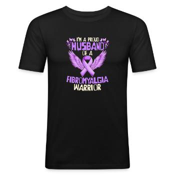 Fibromyalgie Rheuma Ehemann - Männer Slim Fit T-Shirt - Schwarz - Vorne - Nik (191cm)