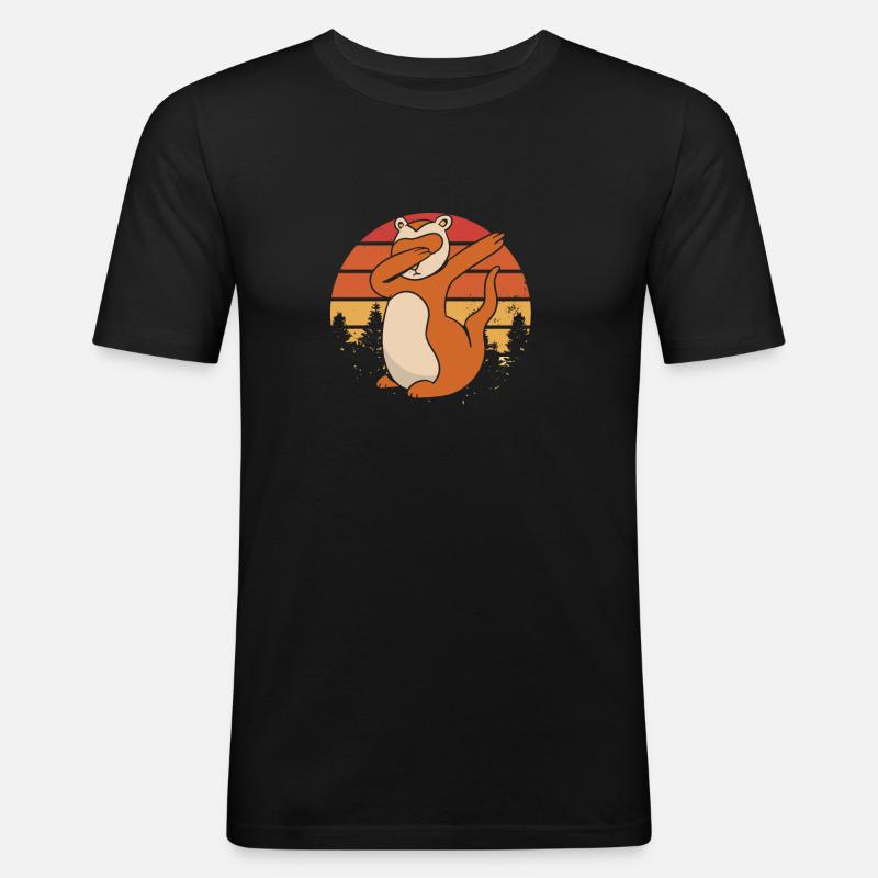 Frettchen Iltis Retro - Männer Slim Fit T-Shirt - Schwarz