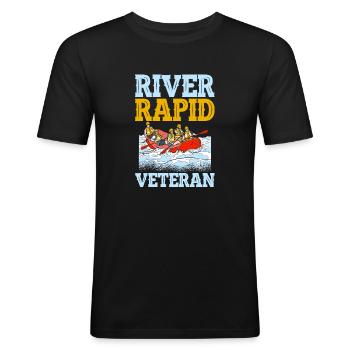 Rafting vétéran du rafting en eau vive - T-shirt près du corps Homme - noir - Devant - Nik (191cm)