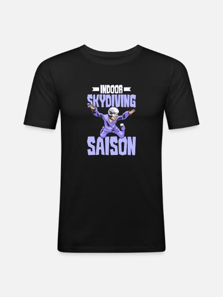 Parachutisme intérieur Indoor Fallschirmspringen - T-shirt près du corps Homme - noir