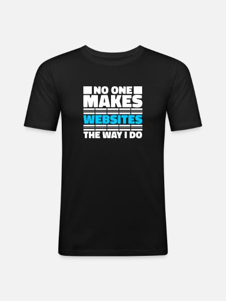 Web Entwickler Webdeveloper Witzig - Männer Slim Fit T-Shirt - Schwarz