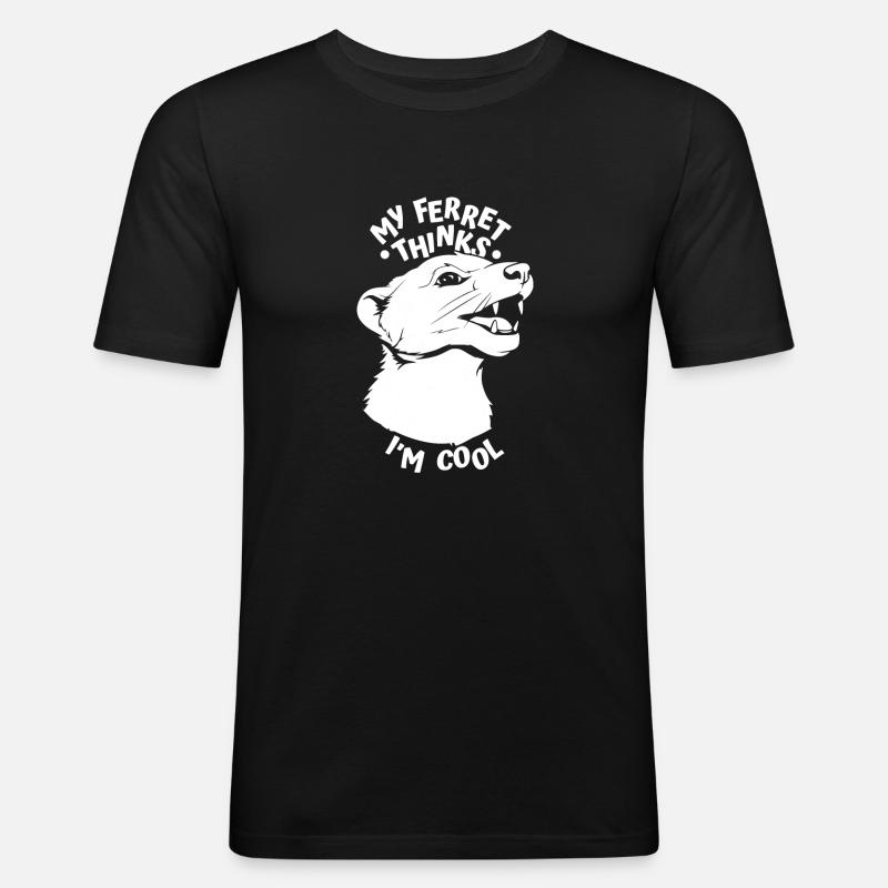 Frettchen Iltis Cool - Männer Slim Fit T-Shirt - Schwarz
