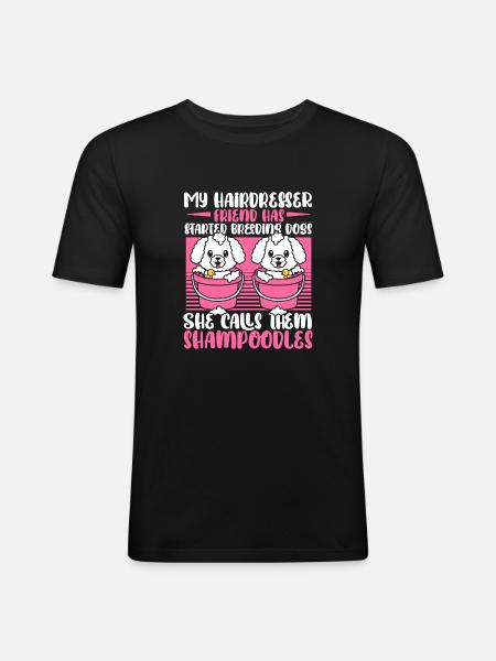 Coiffeur Coiffeur Chiens Coiffeur - T-shirt près du corps Homme - noir