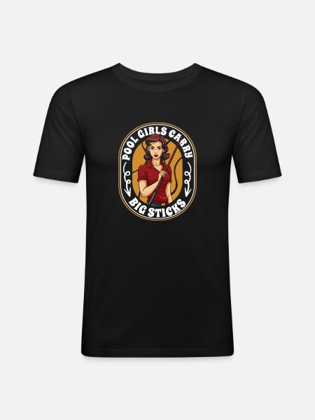 Fille de billard - T-shirt près du corps Homme - noir