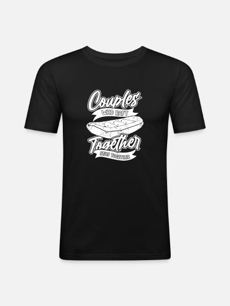 Rafting couple - Men's Slim Fit T-Shirt - black