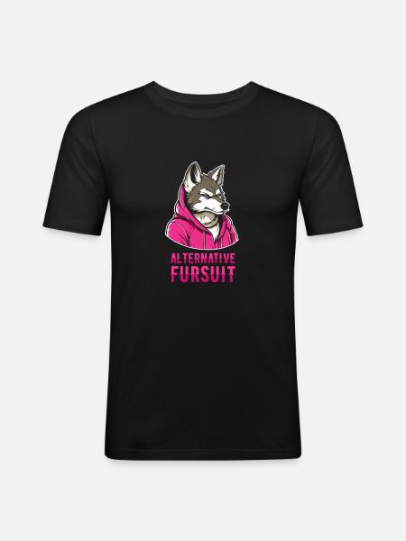 Furry Fandom Fursuits Cool - Men's Slim Fit T-Shirt - black
