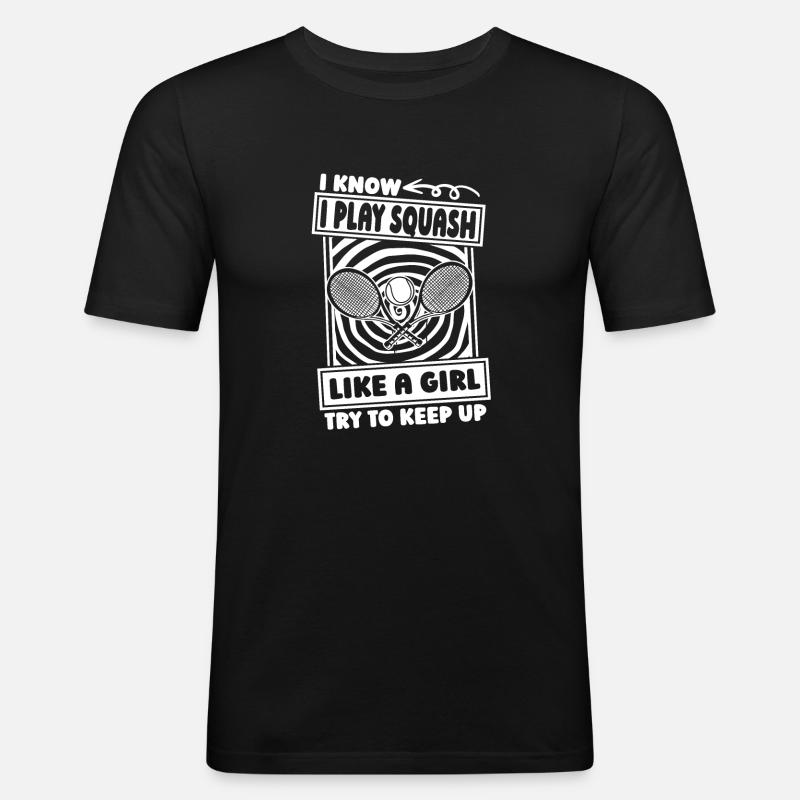 Squash - Männer Slim Fit T-Shirt - Schwarz