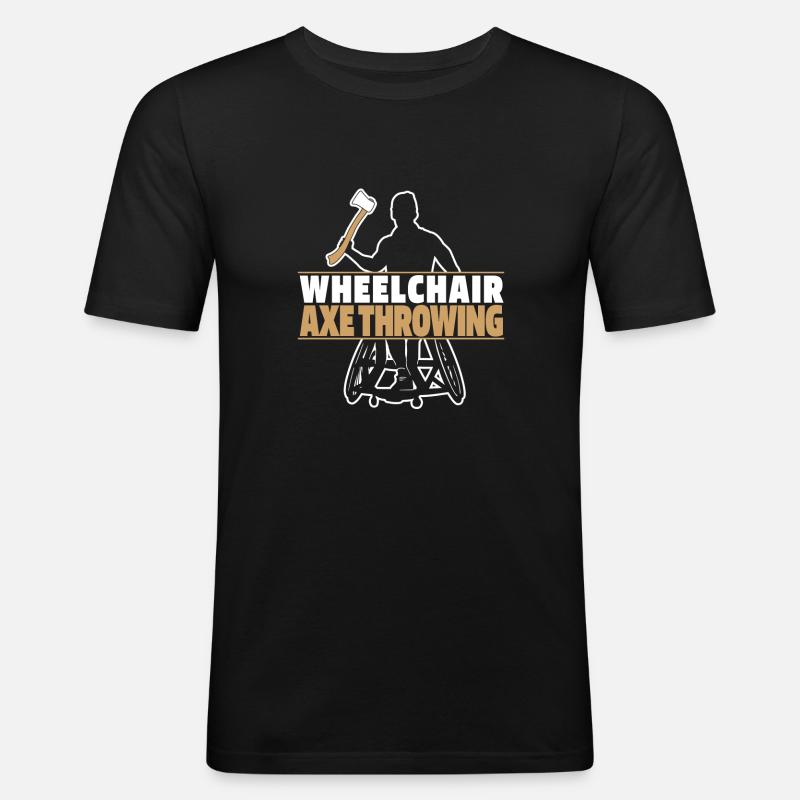 axe throwing axe thrower wheelchair - Men's Slim Fit T-Shirt - black