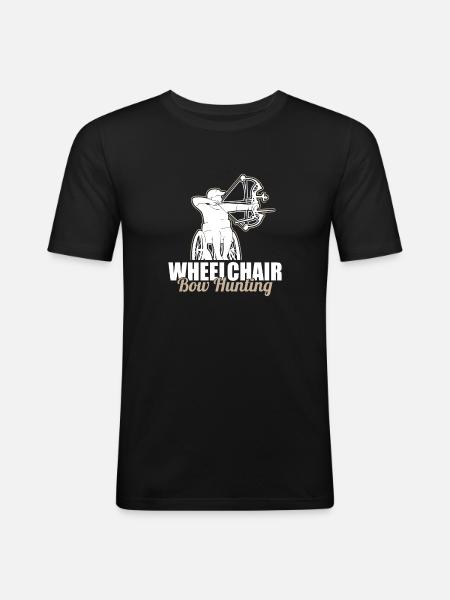 Bogenjagd Bogenjäger Rollstuhl - Männer Slim Fit T-Shirt - Schwarz