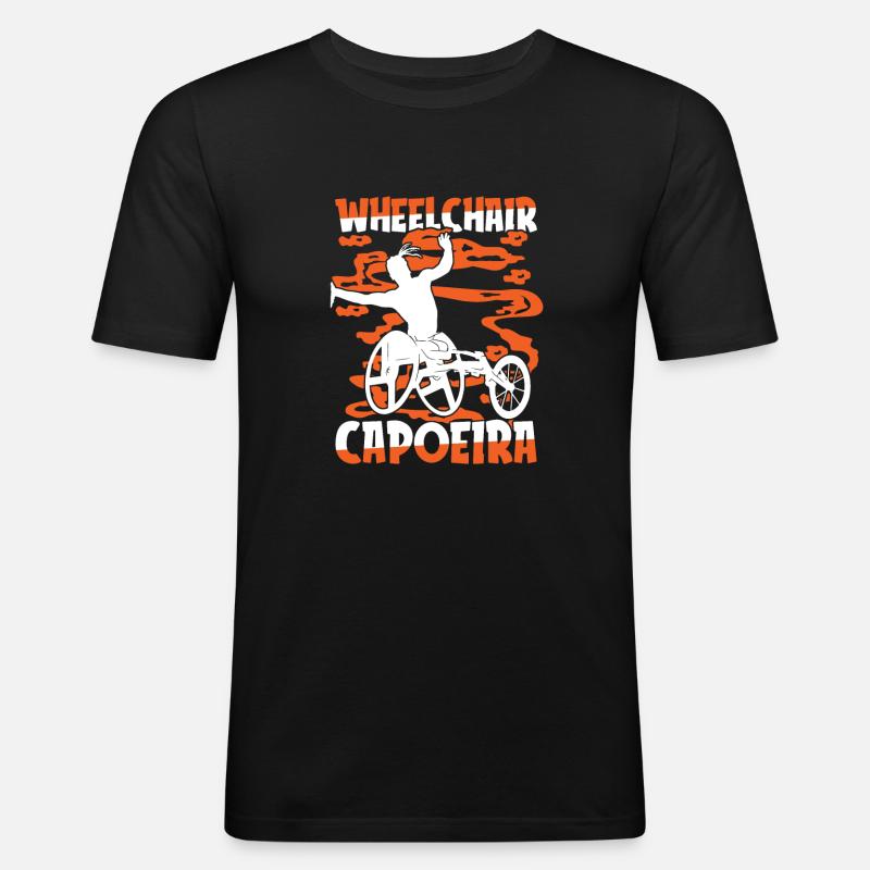 Capoeira Kampftanz Rollstuhl - Männer Slim Fit T-Shirt - Schwarz