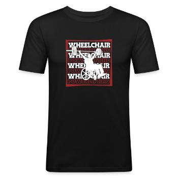 Powerlifting Powerlifter Fauteuil roulant - T-shirt près du corps Homme - noir - Devant - Nik (191cm)