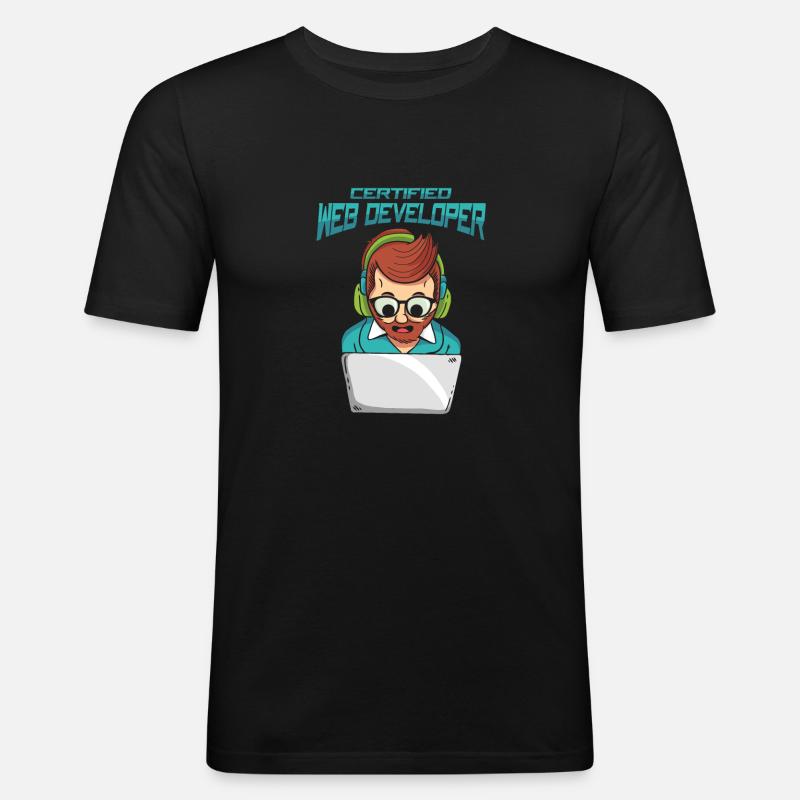 Web Developer Web Developer Certified - Men's Slim Fit T-Shirt - black