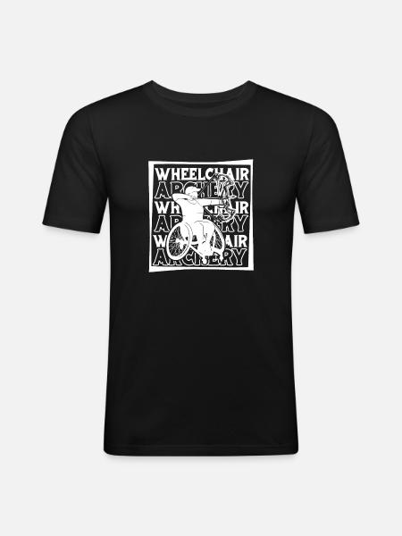 Bogenschießen Bogensport Bogenschütze Rollstuhl - Männer Slim Fit T-Shirt - Schwarz