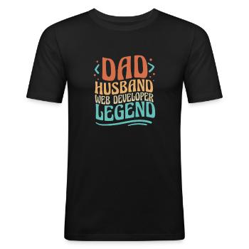Web Entwickler Webdeveloper Vater - Männer Slim Fit T-Shirt - Schwarz - Vorne - Nik (191cm)