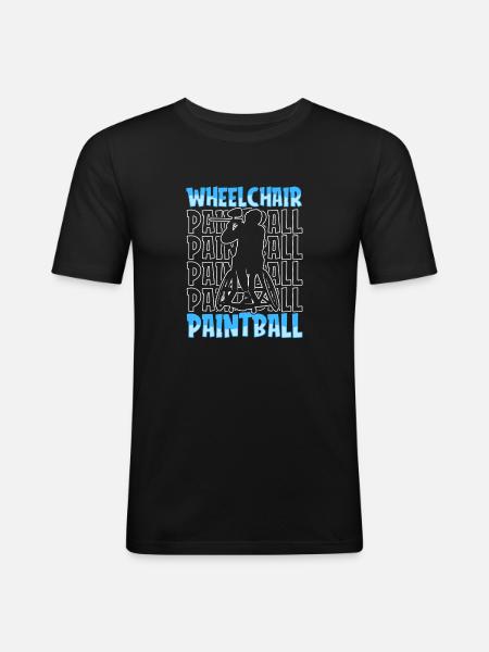 Fauteuil roulant de paintball - T-shirt près du corps Homme - noir