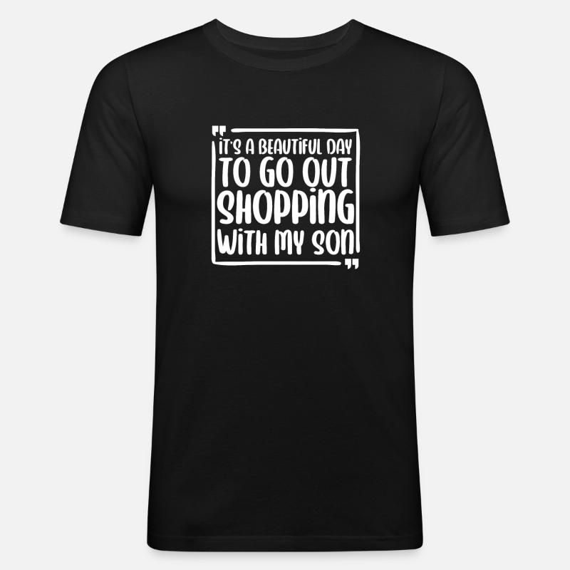 Mom Mutter Sohn - Männer Slim Fit T-Shirt - Schwarz