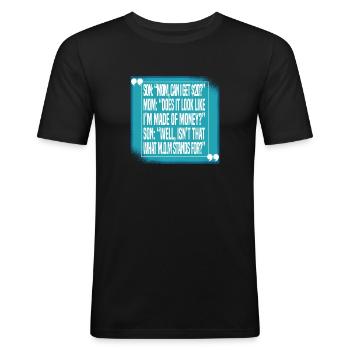 Maman Mère Drôle - T-shirt près du corps Homme - noir - Devant - Nik (191cm)