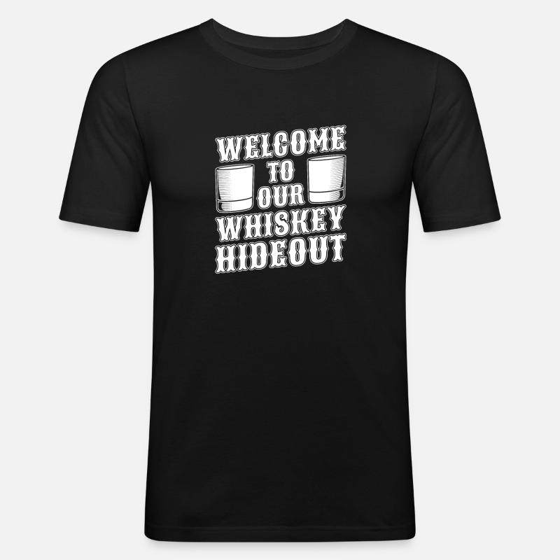 Whisky Whiskey - Männer Slim Fit T-Shirt - Schwarz