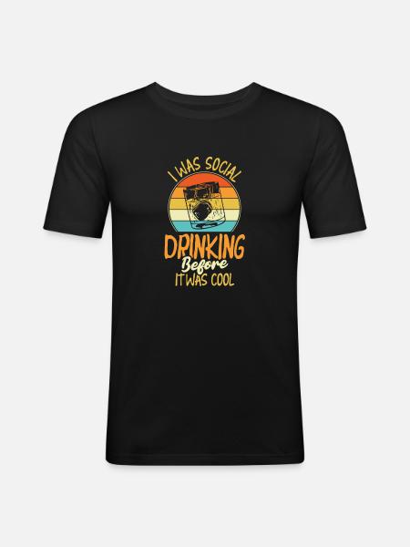 Whisky Whiskey Cool - Men's Slim Fit T-Shirt - black