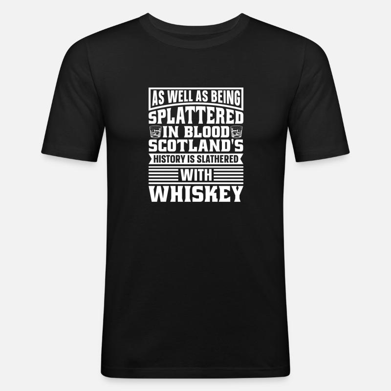 Whisky Whiskey - Männer Slim Fit T-Shirt - Schwarz