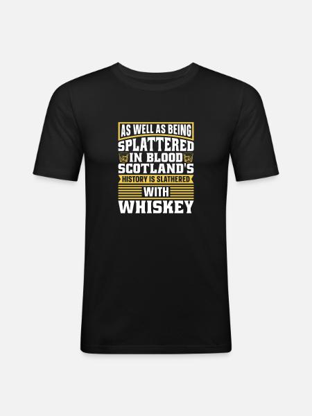 Whisky Whiskey Écosse - T-shirt près du corps Homme - noir