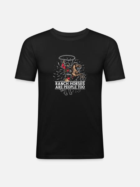 Rodeo Cowboy Lasso Ranch Cowboy - Men's Slim Fit T-Shirt - black