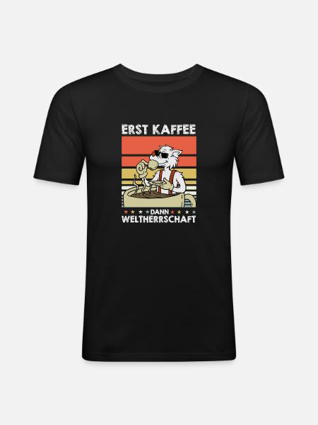 Wolf Coffee - Men's Slim Fit T-Shirt - black