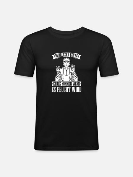 Rohrleitungsbauer - Männer Slim Fit T-Shirt - Schwarz