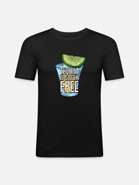 Gluten Free Tequila - Men's Slim Fit T-Shirt - black