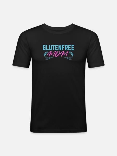 Glutenfrei Mutter - Männer Slim Fit T-Shirt - Schwarz