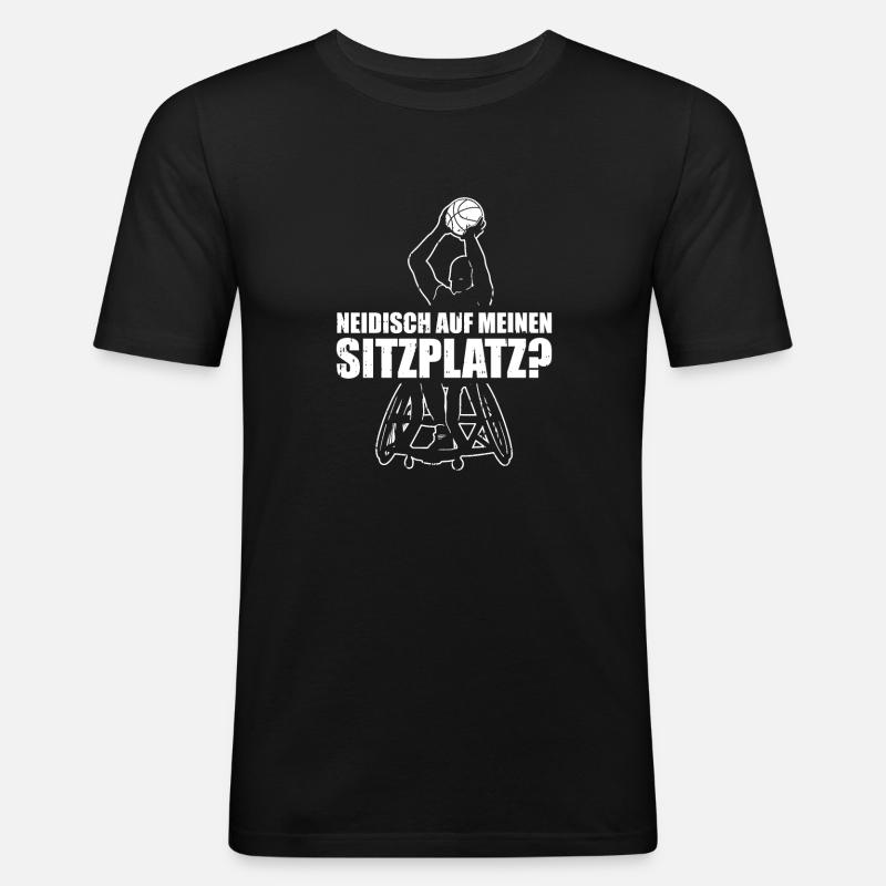 Rollstuhl Rollstuhlfahrer Lustig - Männer Slim Fit T-Shirt - Schwarz