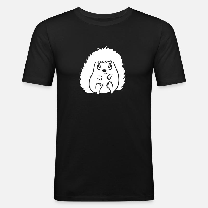 Igel Niedlich - Männer Slim Fit T-Shirt - Schwarz