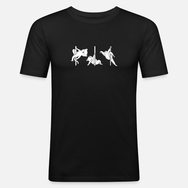 Pole Dancing Koala Bears - Men's Slim Fit T-Shirt - black