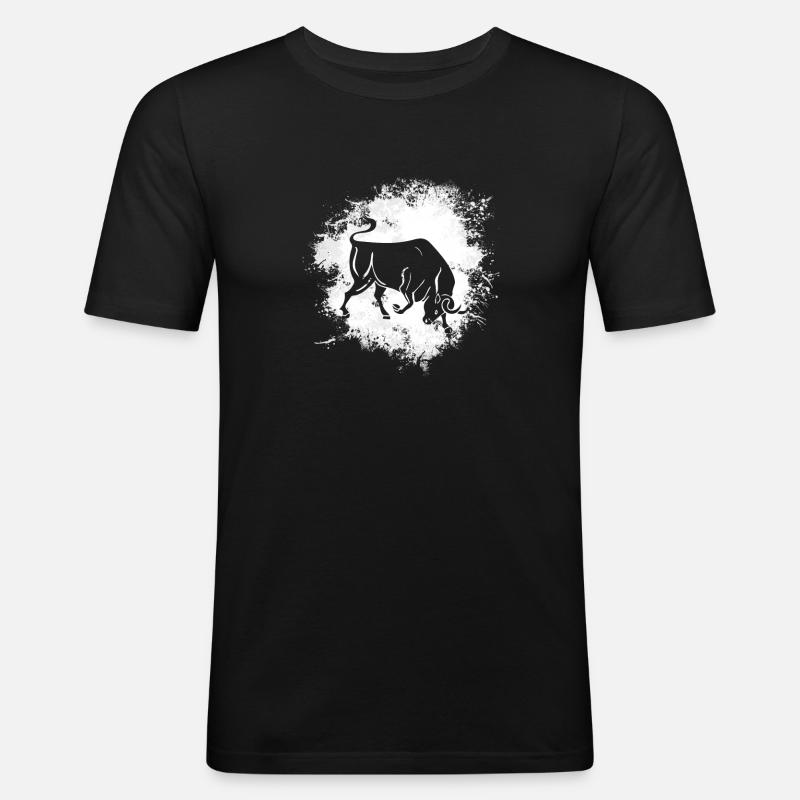 Sternzeichen Stier Symbol - Männer Slim Fit T-Shirt - Schwarz