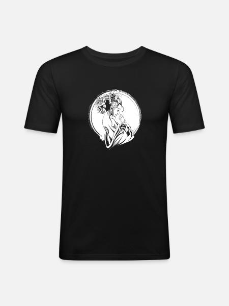 Geisha Flowers - Men's Slim Fit T-Shirt - black