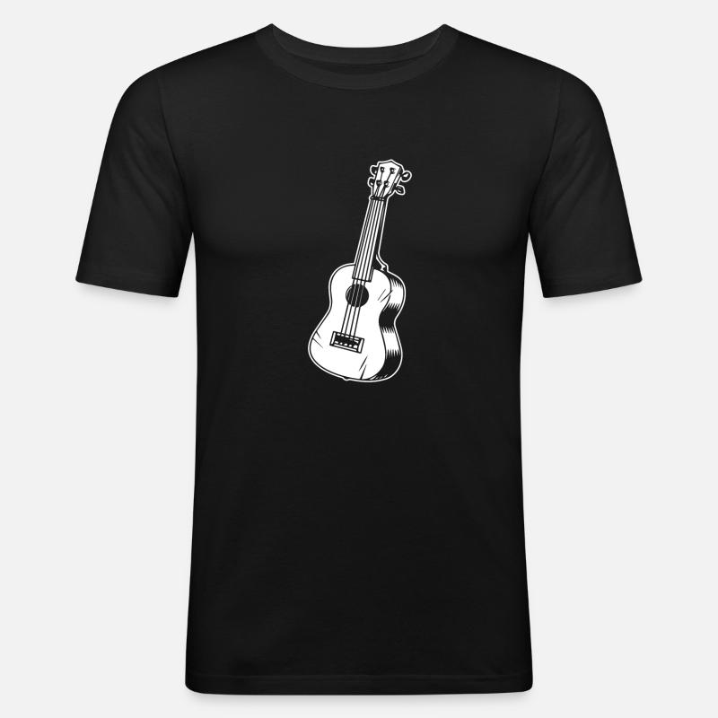 Ukulele - Männer Slim Fit T-Shirt - Schwarz