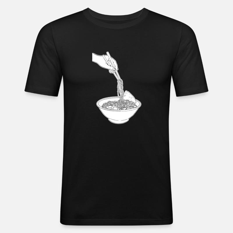 Ramen - Männer Slim Fit T-Shirt - Schwarz