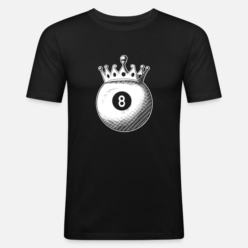 Billard - Männer Slim Fit T-Shirt - Schwarz