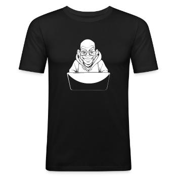 Développeur Web Développeur Web - T-shirt près du corps Homme - noir - Devant - Nik (191cm)