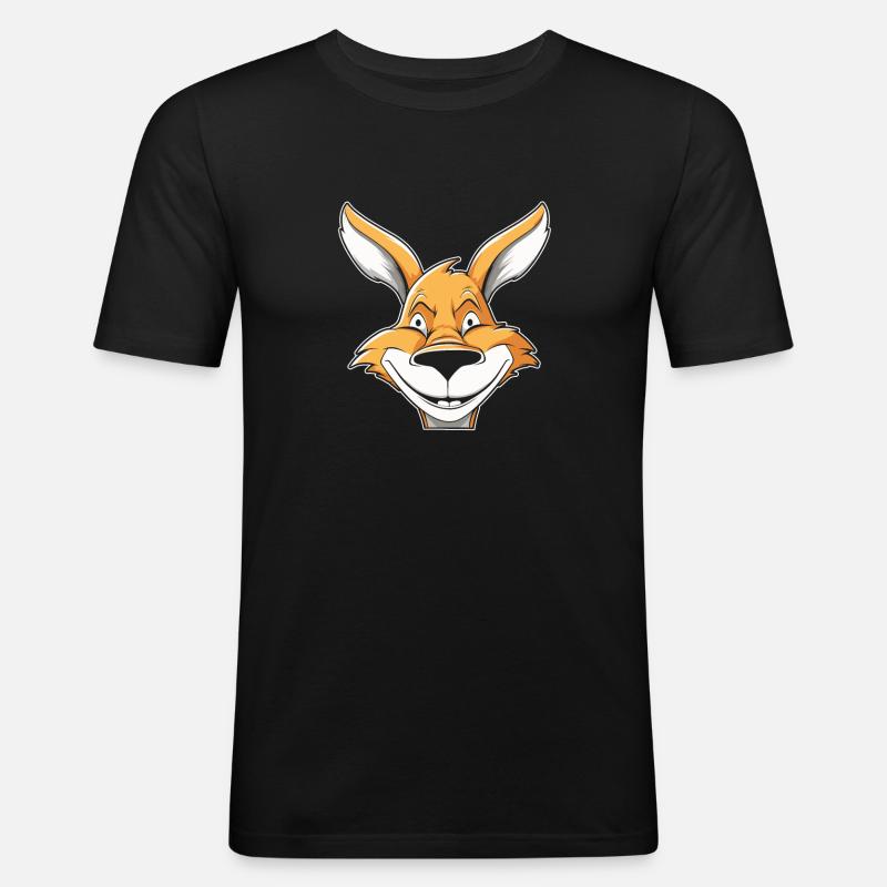 Kangaroo Smiling - Men's Slim Fit T-Shirt - black