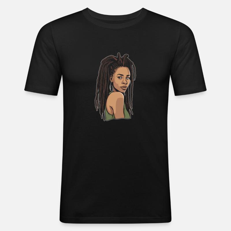 Rasta Haare Dreadlocks Dreads - Männer Slim Fit T-Shirt - Schwarz