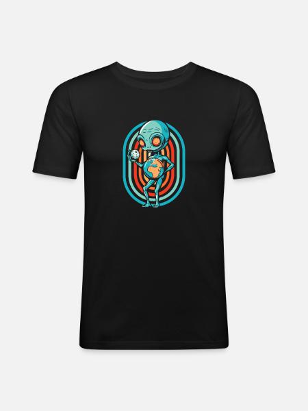 Alien Außerirdischer - T-shirt près du corps Homme - noir