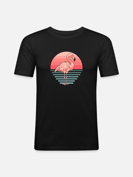 Flamant - T-shirt près du corps Homme - noir